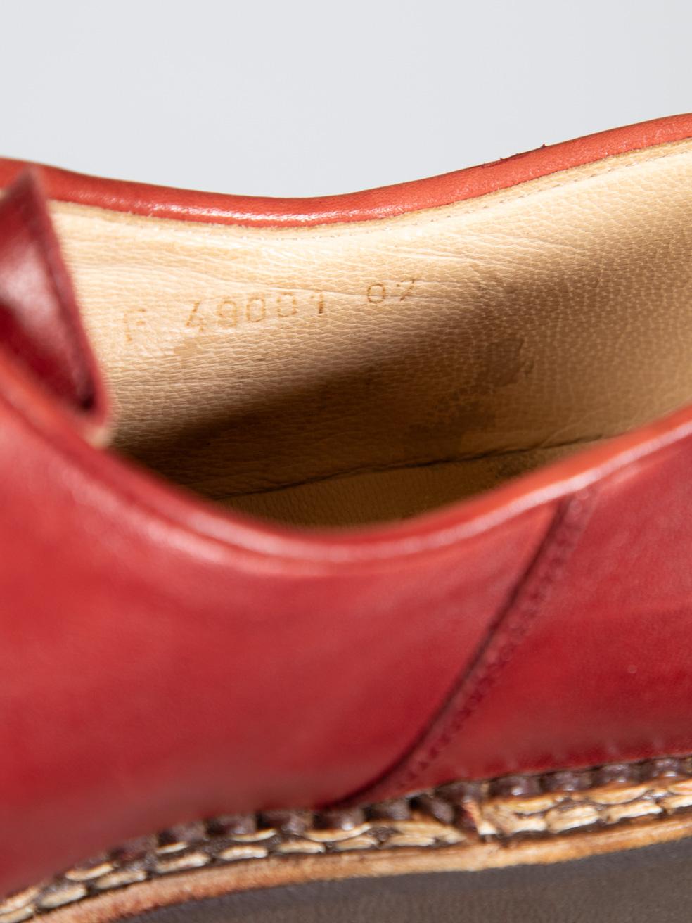 Paraboots aus rotem Leder Michael Oxfords Größe UK 4 im Angebot 1
