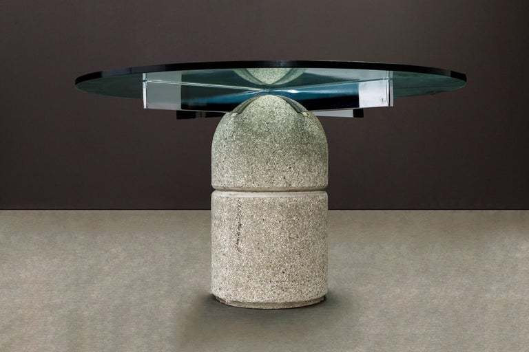 'Paracarro' Concrete Dining Table by Giovanni Offredi for Saporiti Italia, 1970s For Sale 1