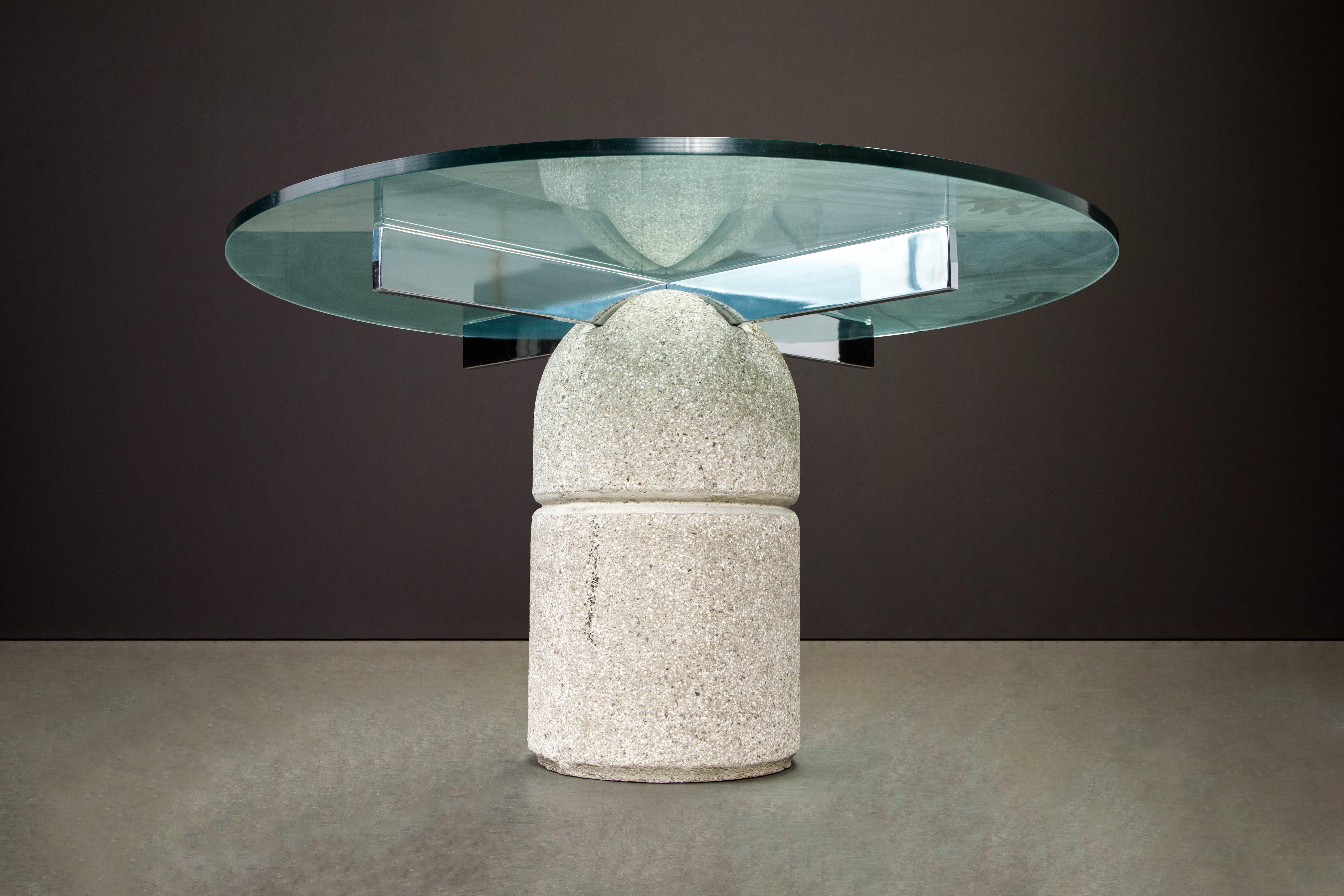 'Paracarro' Concrete Dining Table by Giovanni Offredi for Saporiti Italia, 1970s For Sale 2