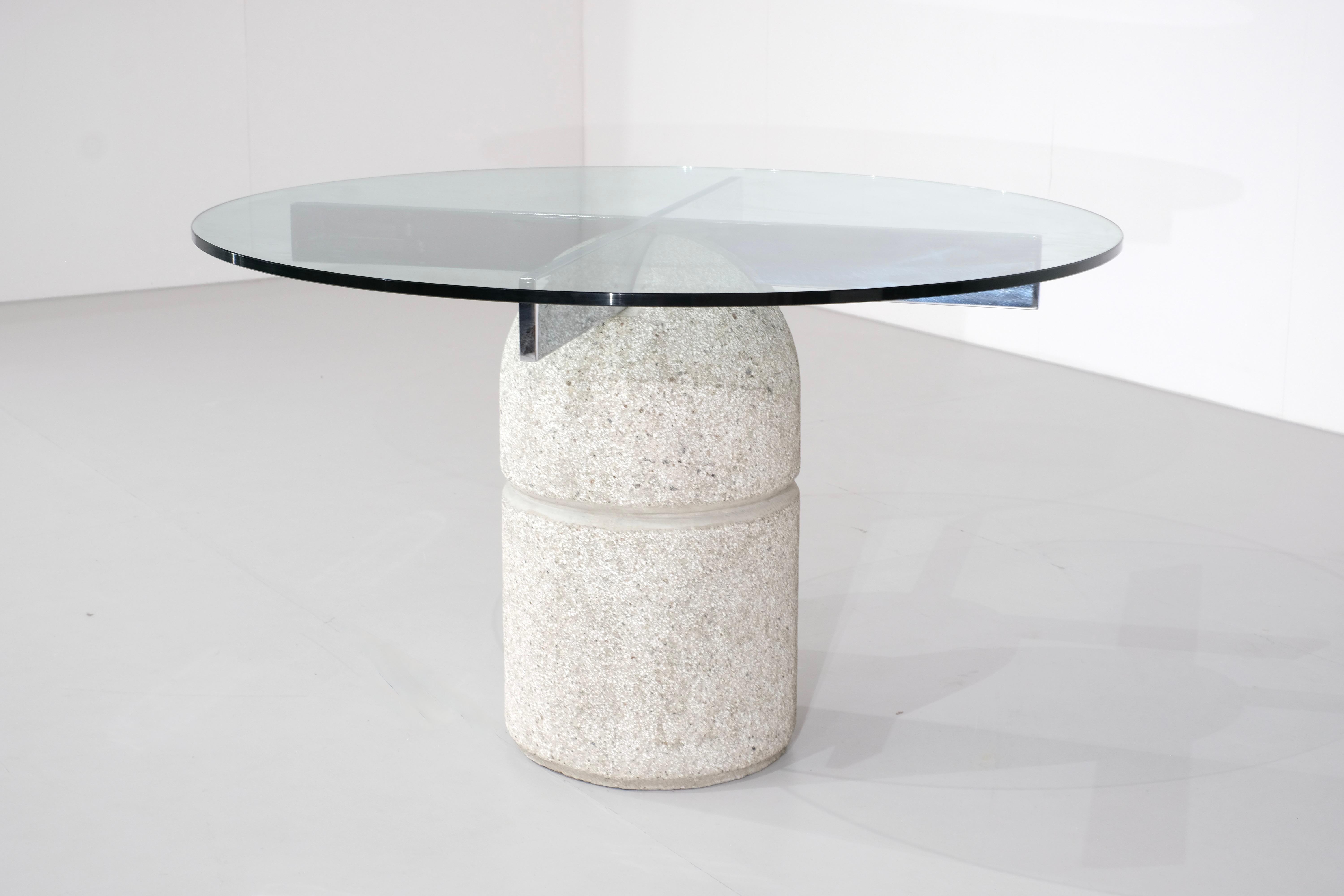 Mesa Paracarro de Giovanni Offredi para Saporiti - Años 70 Vidrio en venta