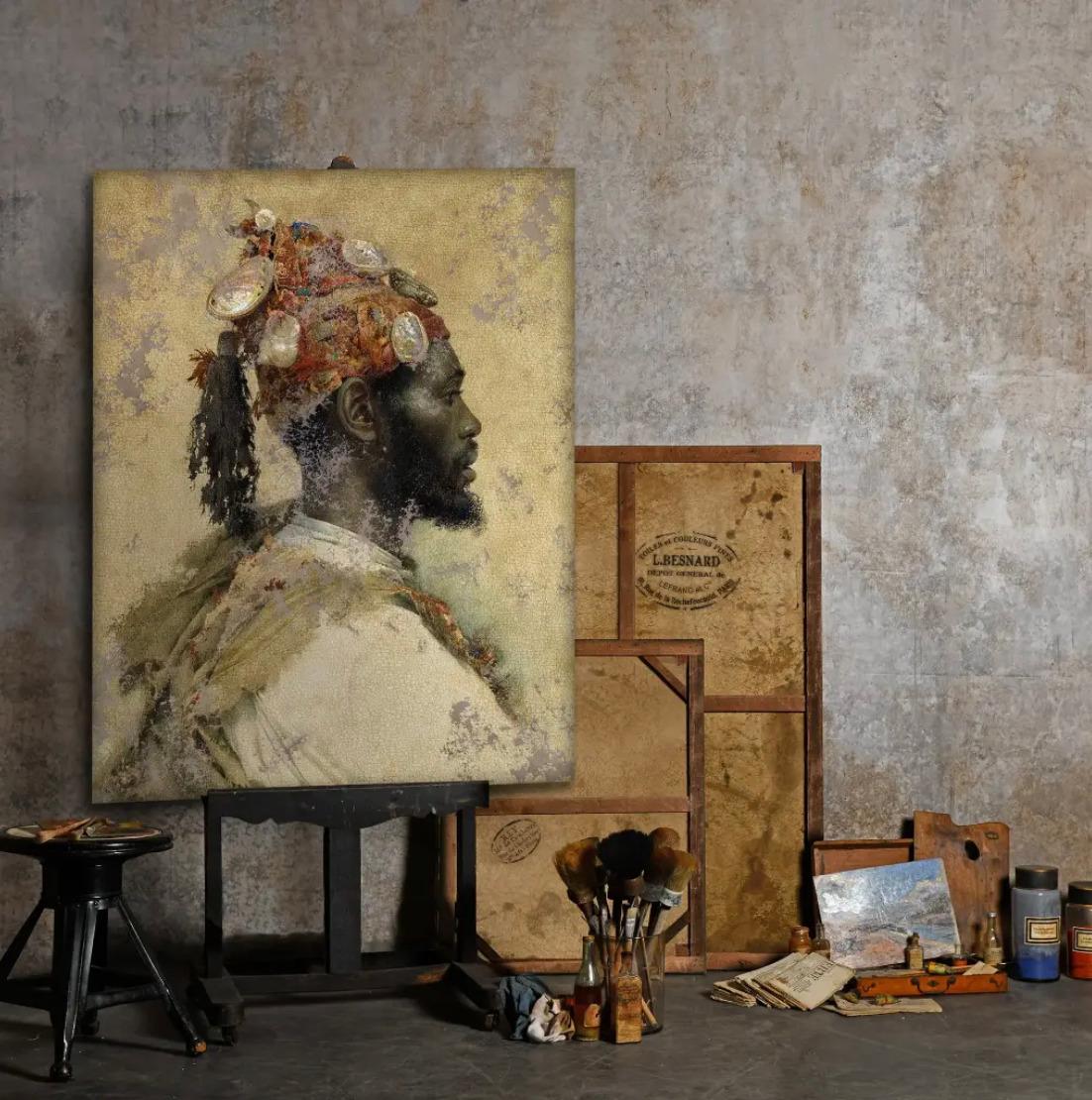 Parache la danseuse est une reproduction murale artisanale inspirée de la période de l'Art nouveau (1895-1900). L'image est soigneusement transférée sur un support solide et vieillie à la main pour capturer le charme authentique d'une époque