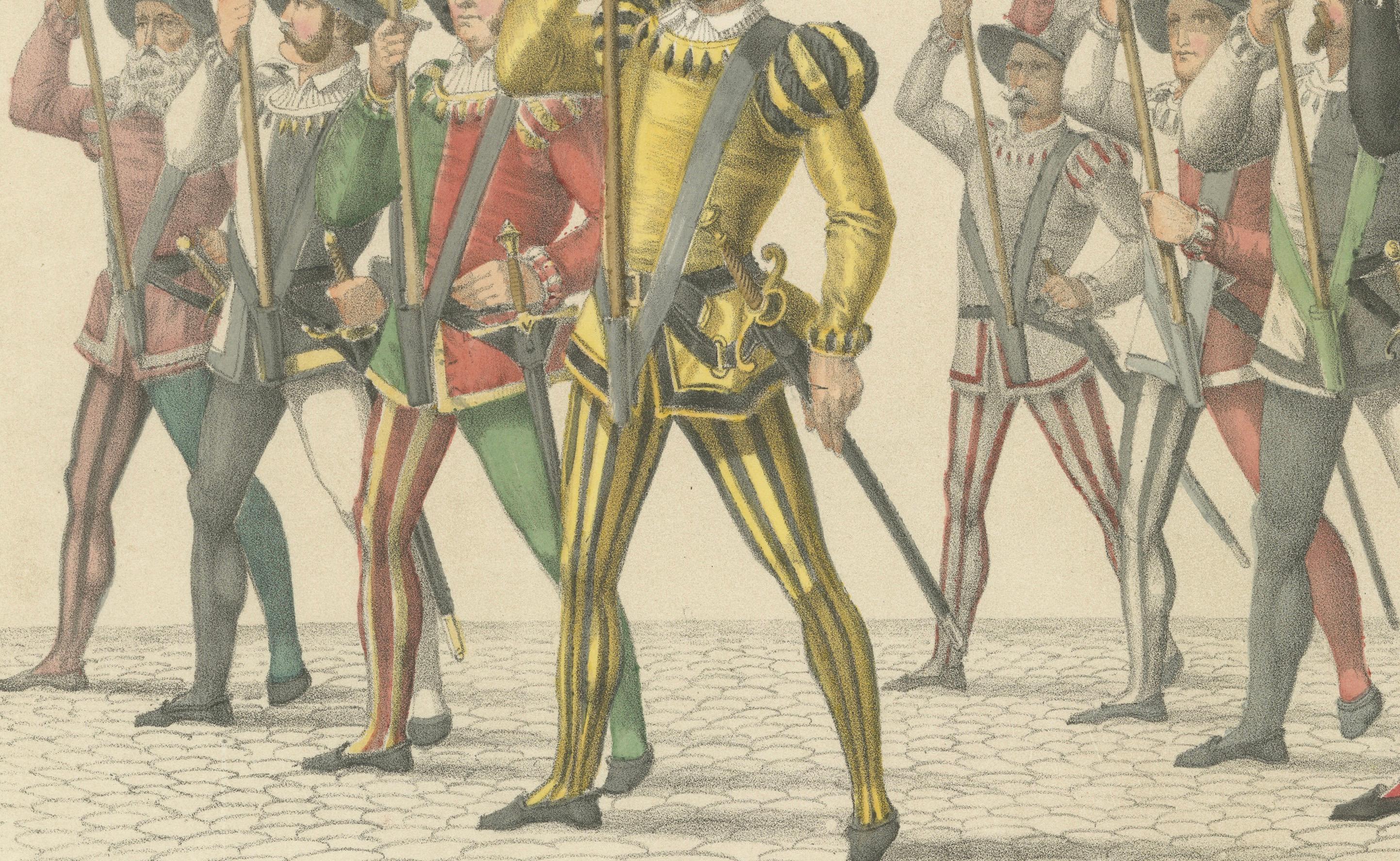 1855 Parade of Unity – The Allied Cities and Territories with Their Banners  

This magnificent hand-colored lithograph, created by H. Jenny and lithographed by Kümmerly and Wittmer, is part of the *Fest Album* commemorating Bern’s entry into the