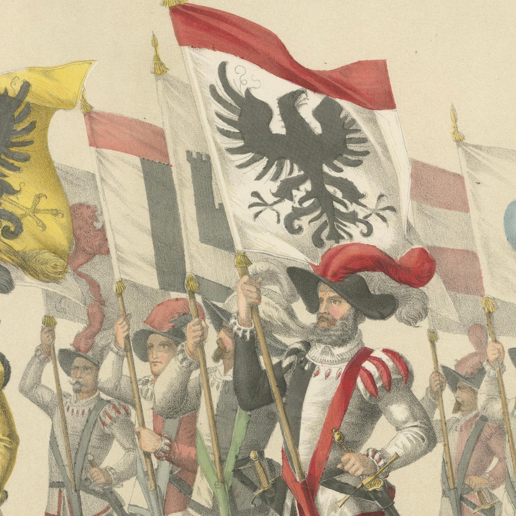 Parade of Unity – The Allied Cities and Territories with Their Banners, 1855 For Sale 1