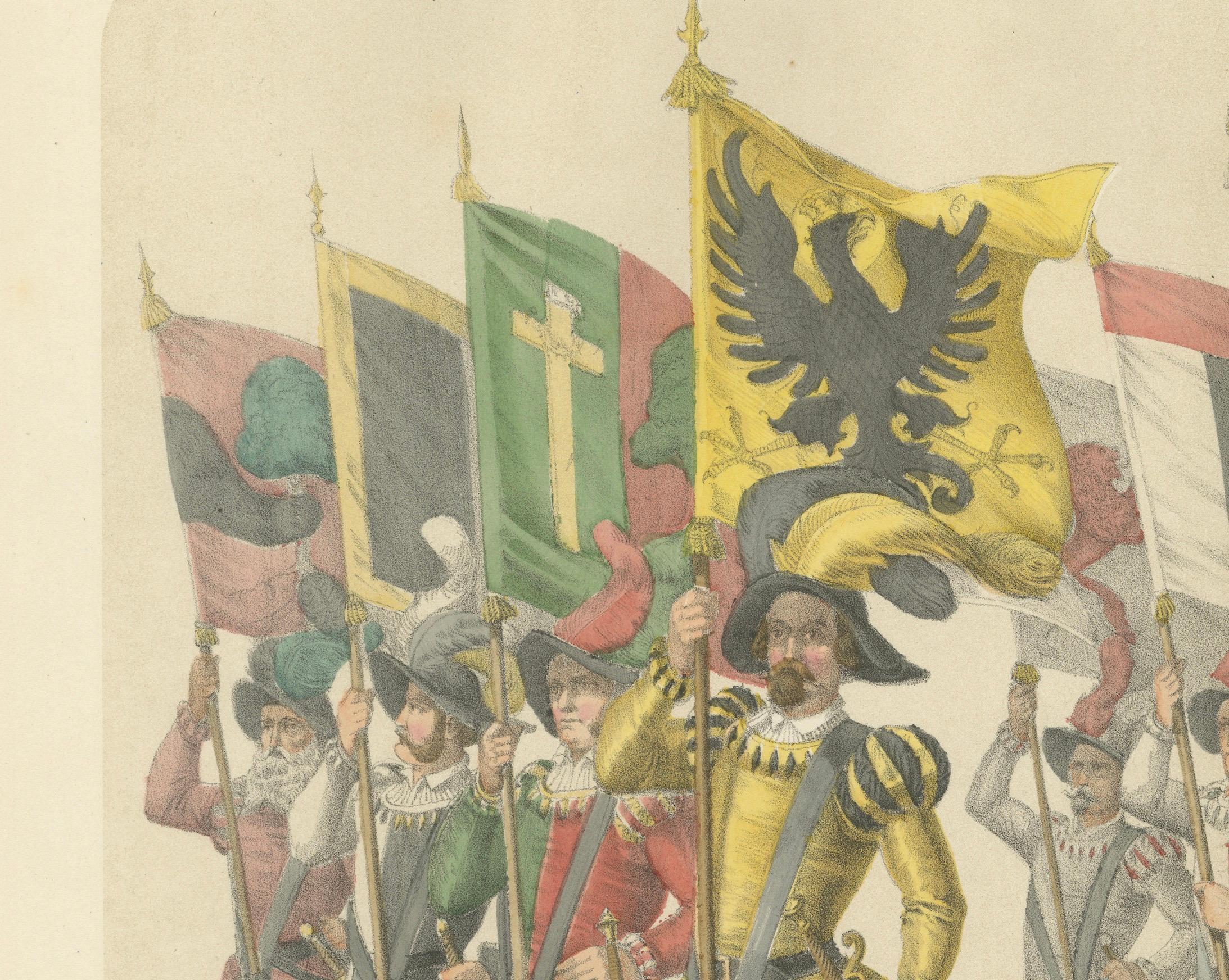 Parade of Unity – The Allied Cities and Territories with Their Banners, 1855 For Sale 2