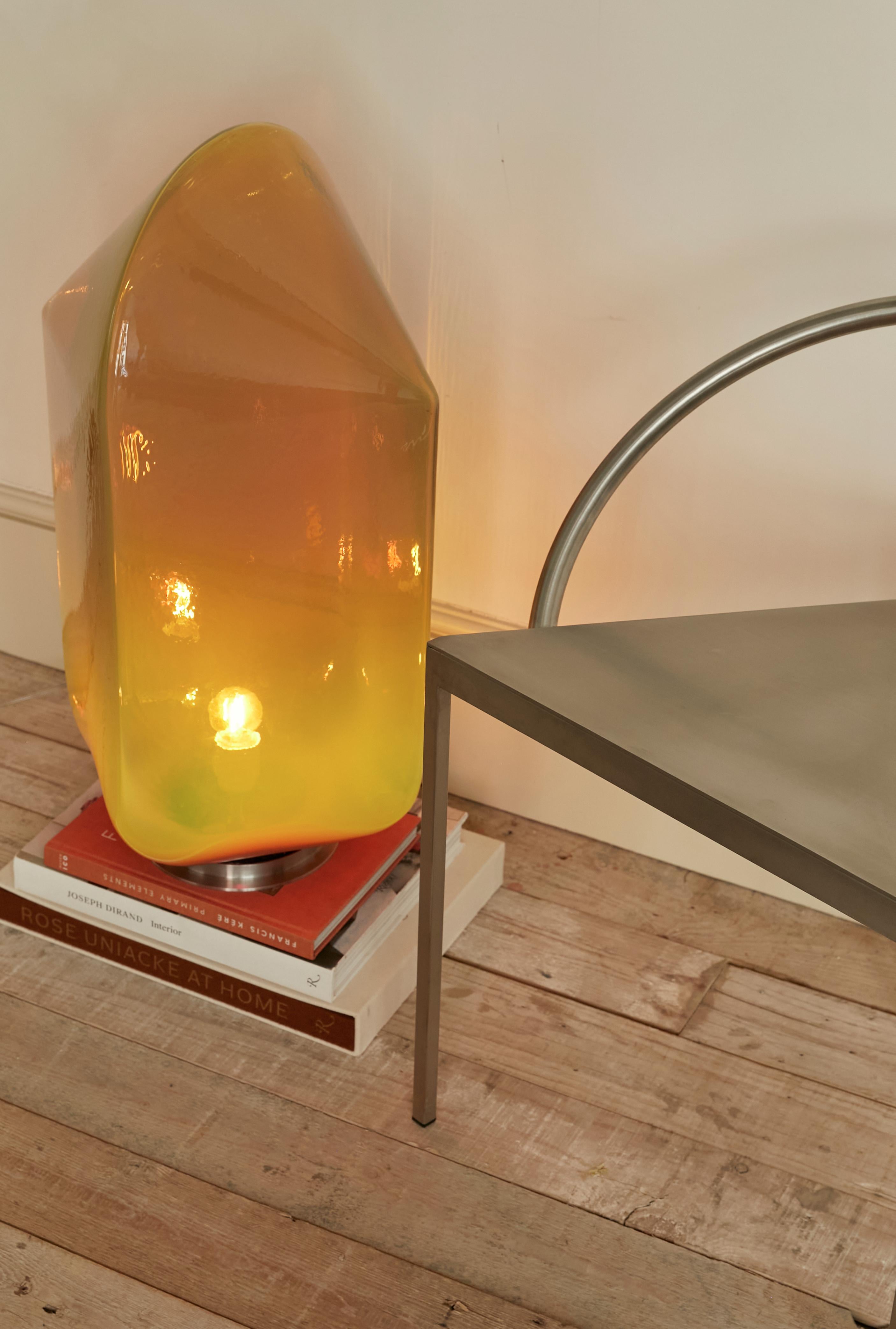 ParadeEdition table lamp, contemporary danish tinted airblown glass piece For Sale 3