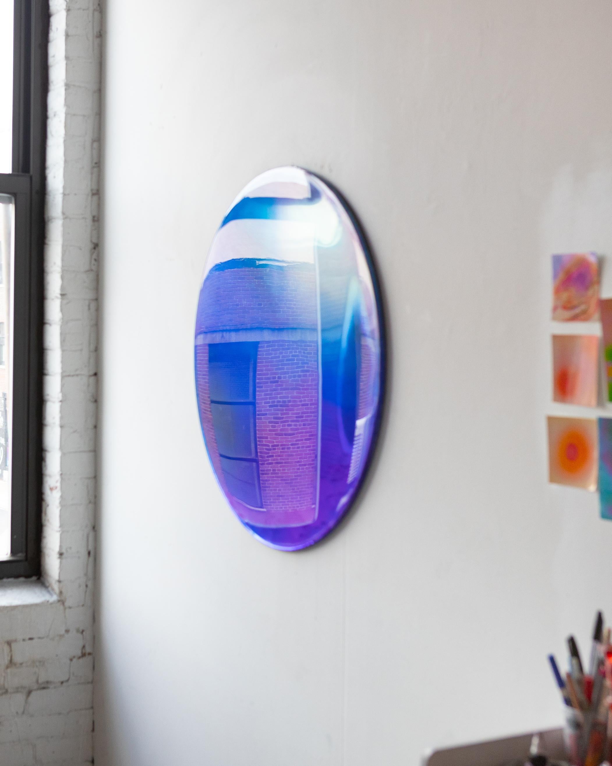 Paradigm Wall Decoration by Courtney Kinnare, Espejo azul ultramarino en venta 5