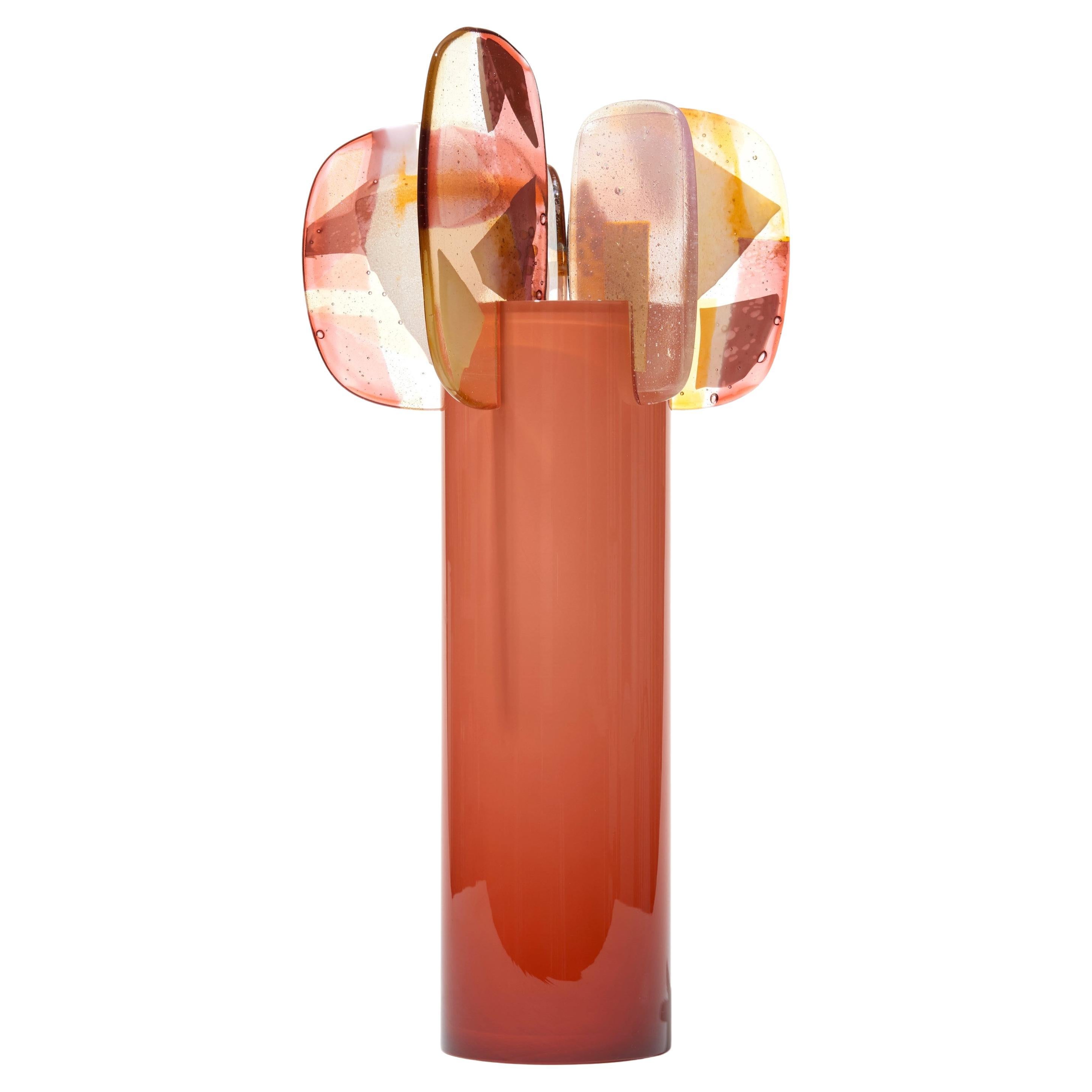 Paradise 04 in Morganite, peach, pink, & yellow glass sculpture by Amy Cushing