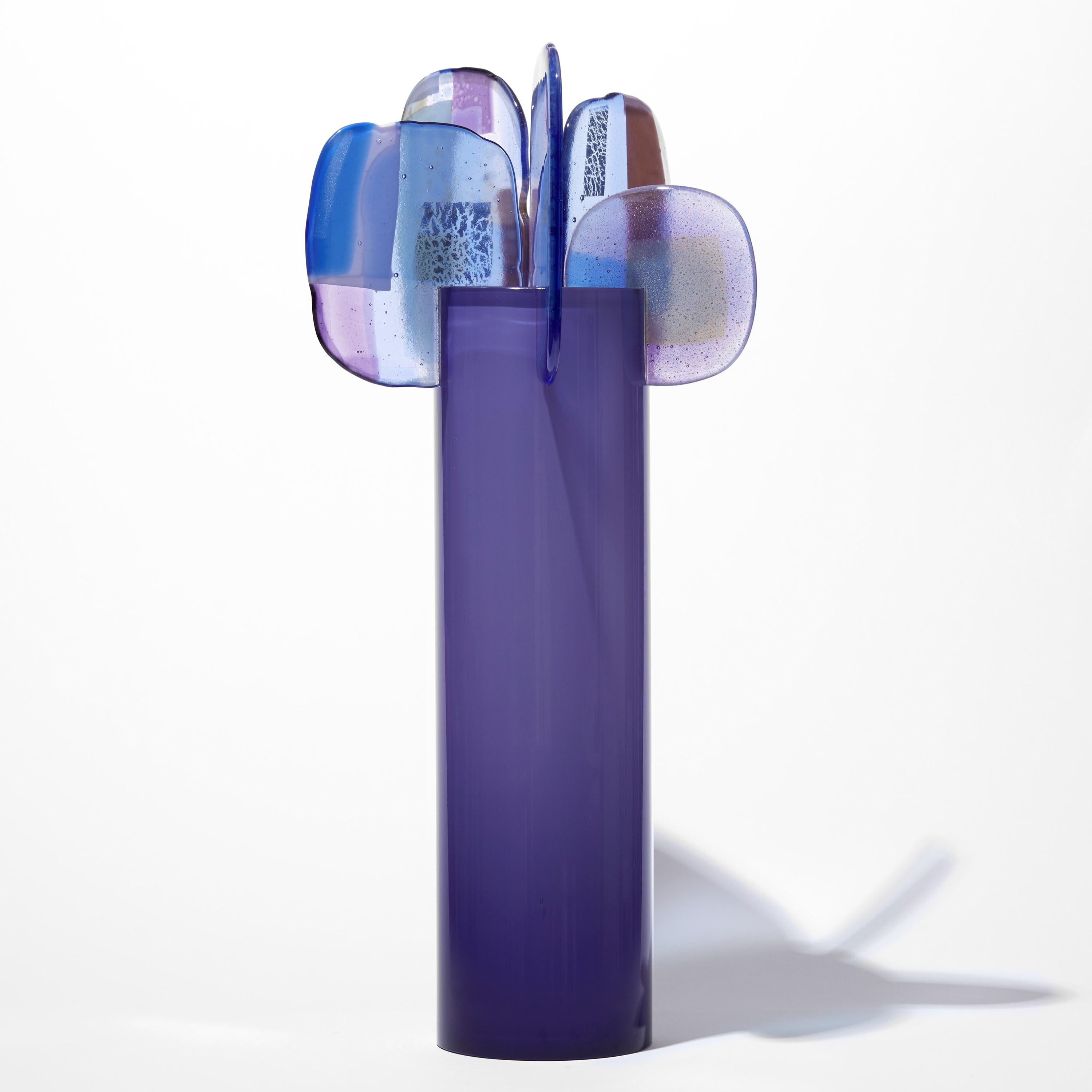 Organic Modern Paradise 08 in Amethyst, a purple, blue & mauve glass sculpture by Amy Cushing