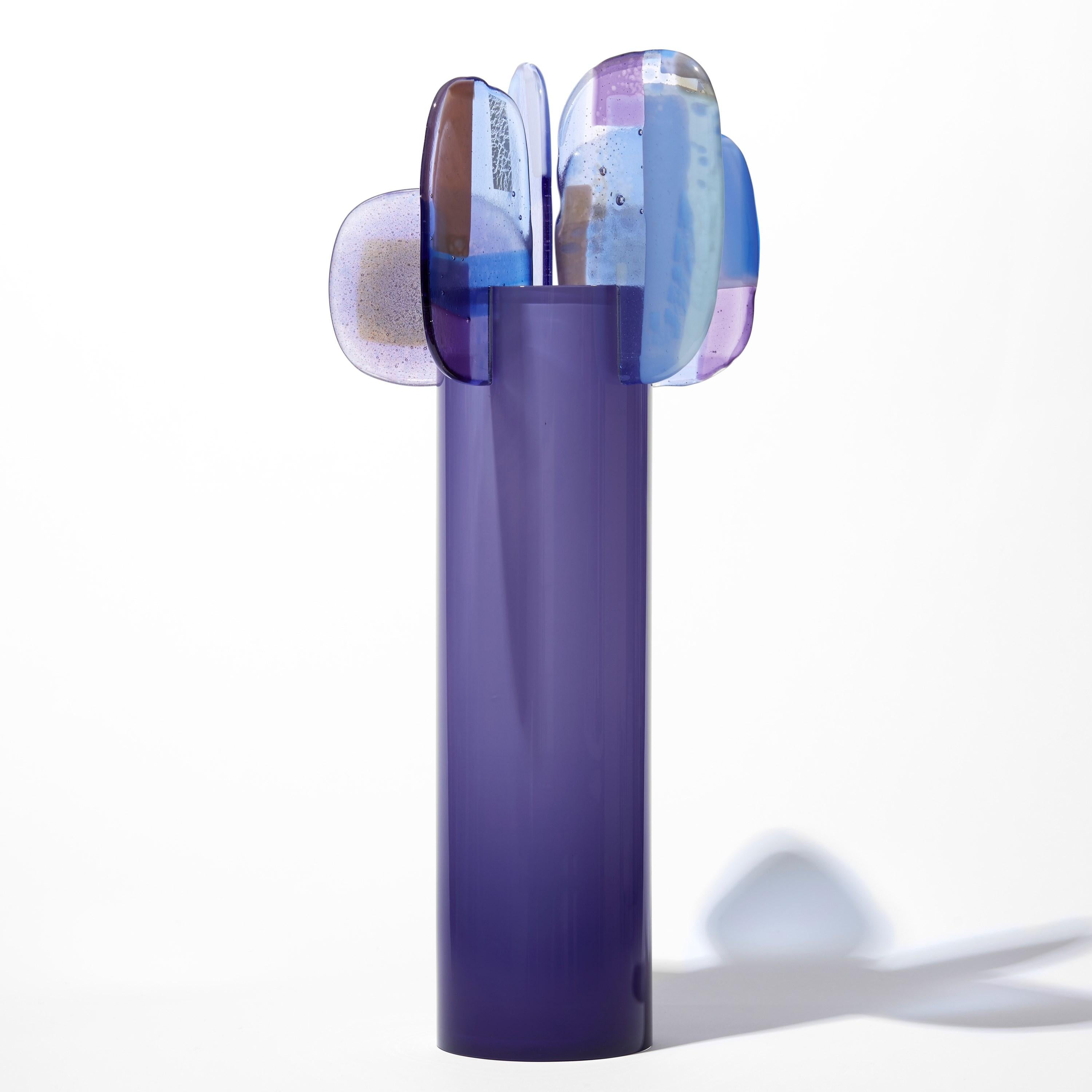 British Paradise 08 in Amethyst, a purple, blue & mauve glass sculpture by Amy Cushing