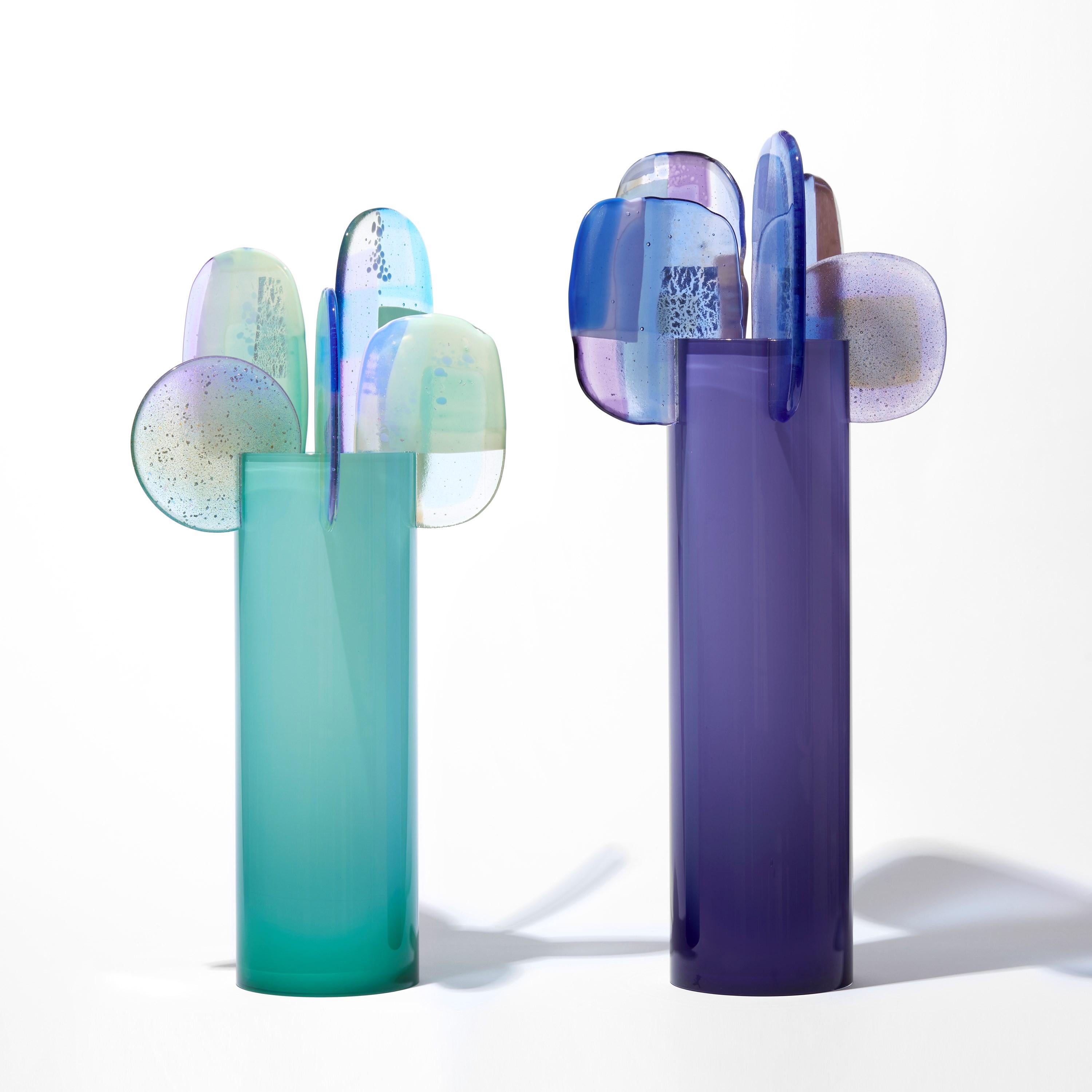 Contemporary Paradise 08 in Amethyst, a purple, blue & mauve glass sculpture by Amy Cushing