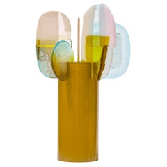 Paradise 09 Chartreuse Quartz, ocre, rose et aqua sculpture d'Amy Cushing