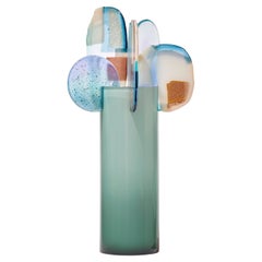 Paradise 09 in Flourite, jade, lilac, bronze & blue glass artwork by Amy Cushing