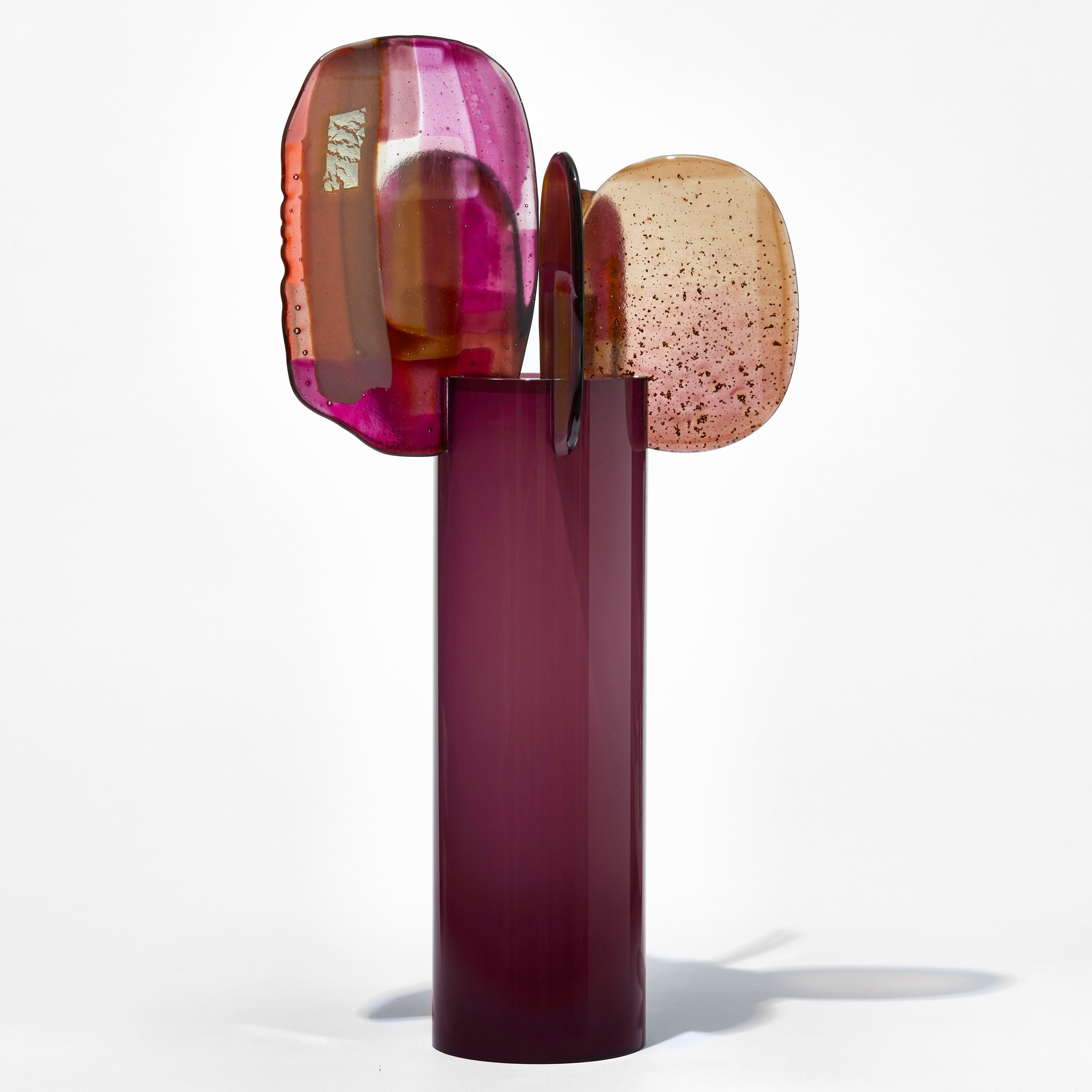 Paradise 10 Amazonica, a purple, pink, red & gold glass sculpture by Amy Cushing In New Condition For Sale In London, GB