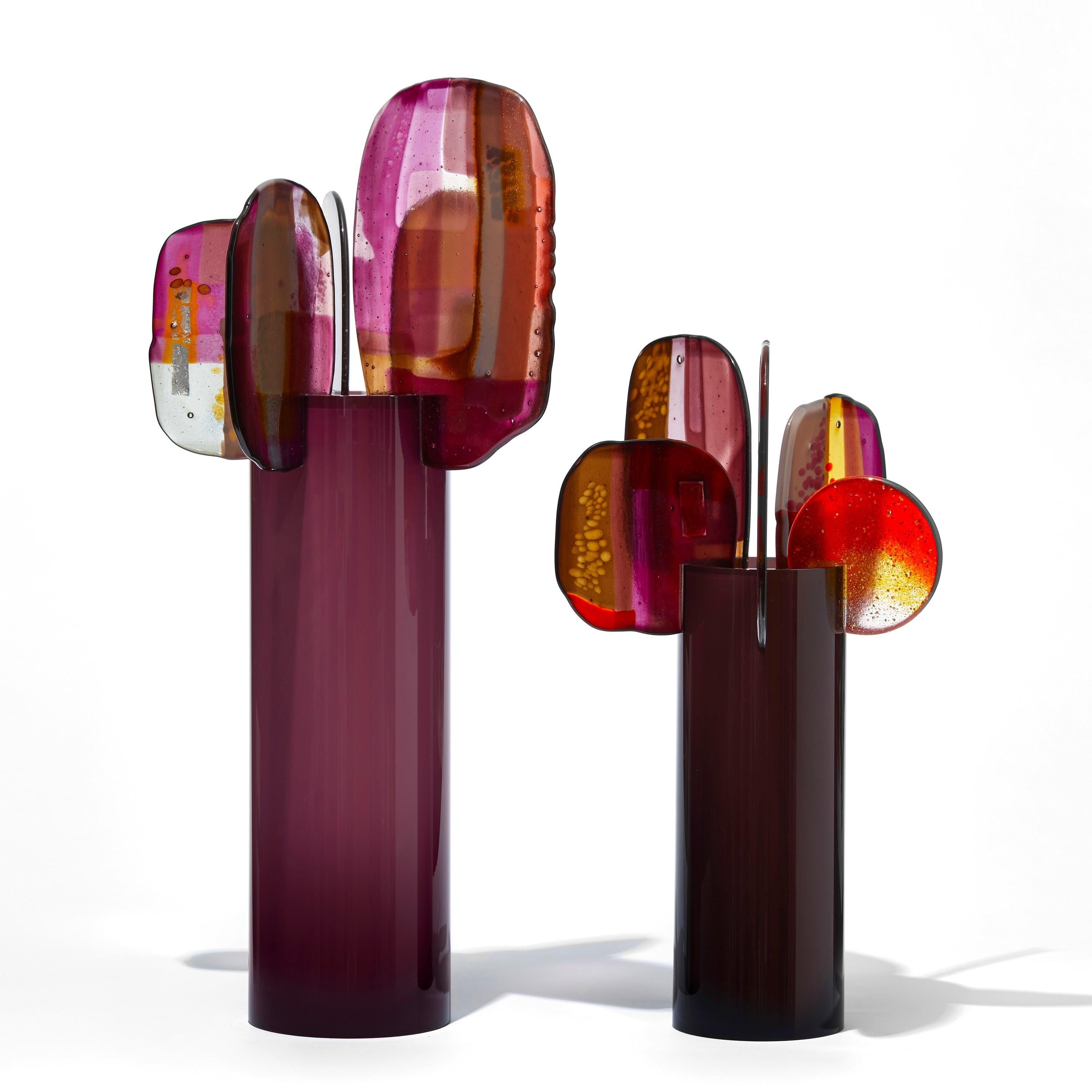 Paradise 10 Arabica, a plum, red, pink & gold glass sculpture by Amy Cushing In New Condition For Sale In London, GB