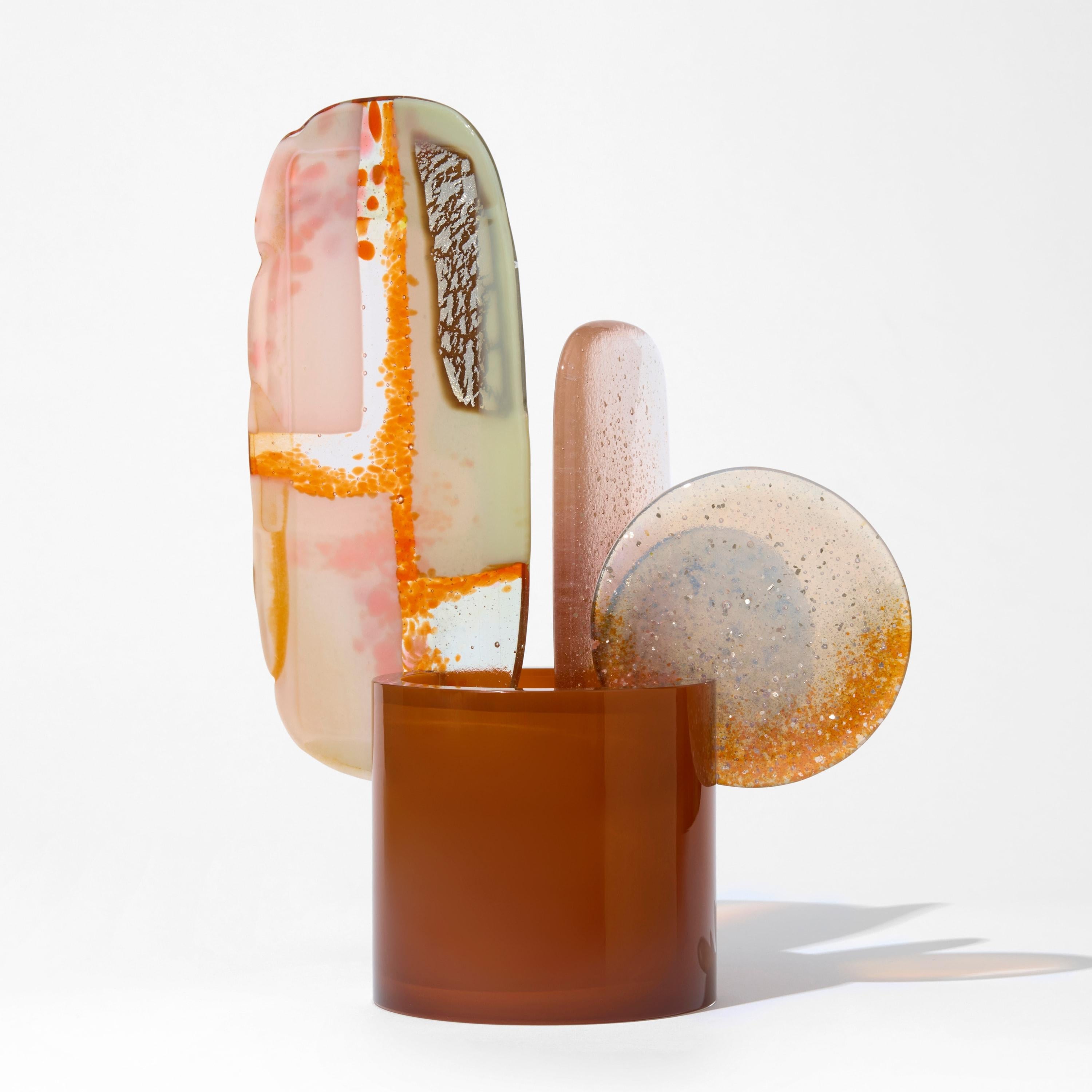 Organique Paradis 11 Erebus, sienne, orange, céladon et rose sculpture d'Amy Cushing en vente