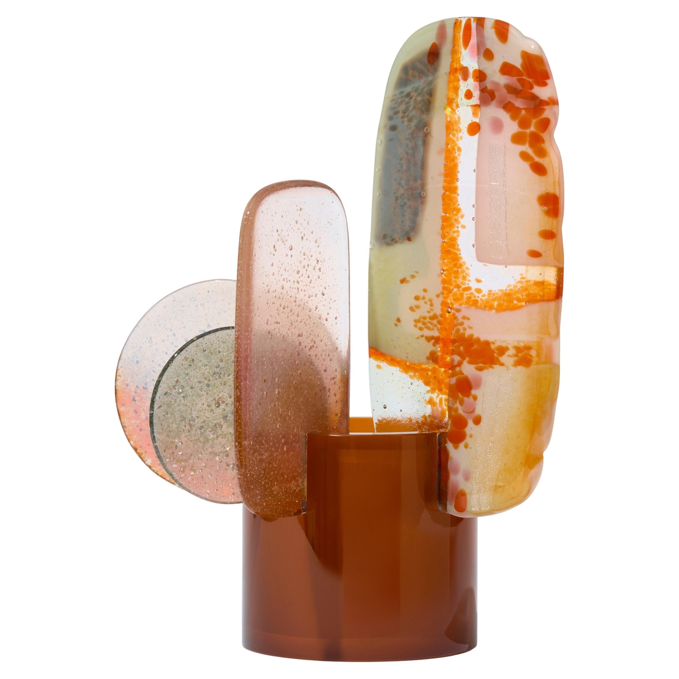 Paradis 11 Erebus, sienne, orange, céladon et rose sculpture d'Amy Cushing en vente