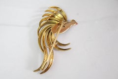 Paradise Bird 18 Karat Gold and Enamel Brooch