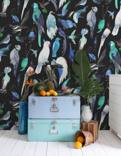 Paradise Birds Tropical Watercolor Wallpaper, Aya