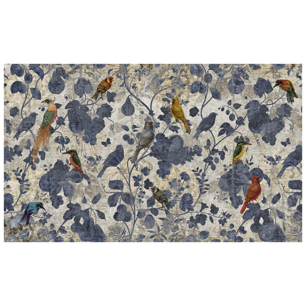 Oiseaux du paradis  Papier mural en tissu adapté aux zones humides