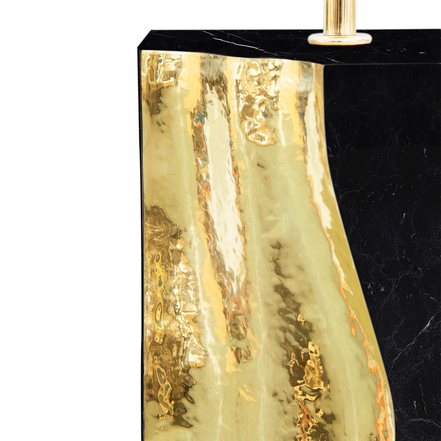 Contemporary Paradise Black Marble Table Lamp For Sale