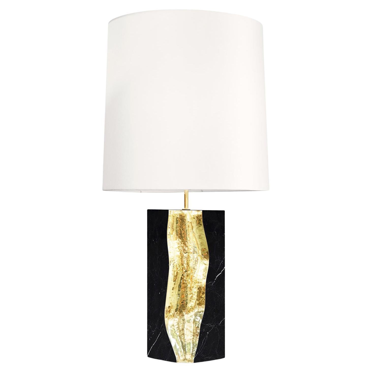 Paradise Black Marble Table Lamp For Sale