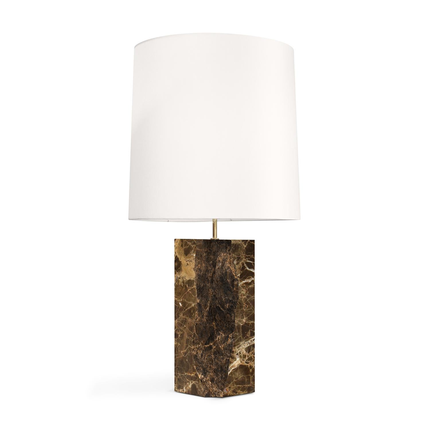 Portugais Lampe à poser en marbre intégral Brown Paradise en vente