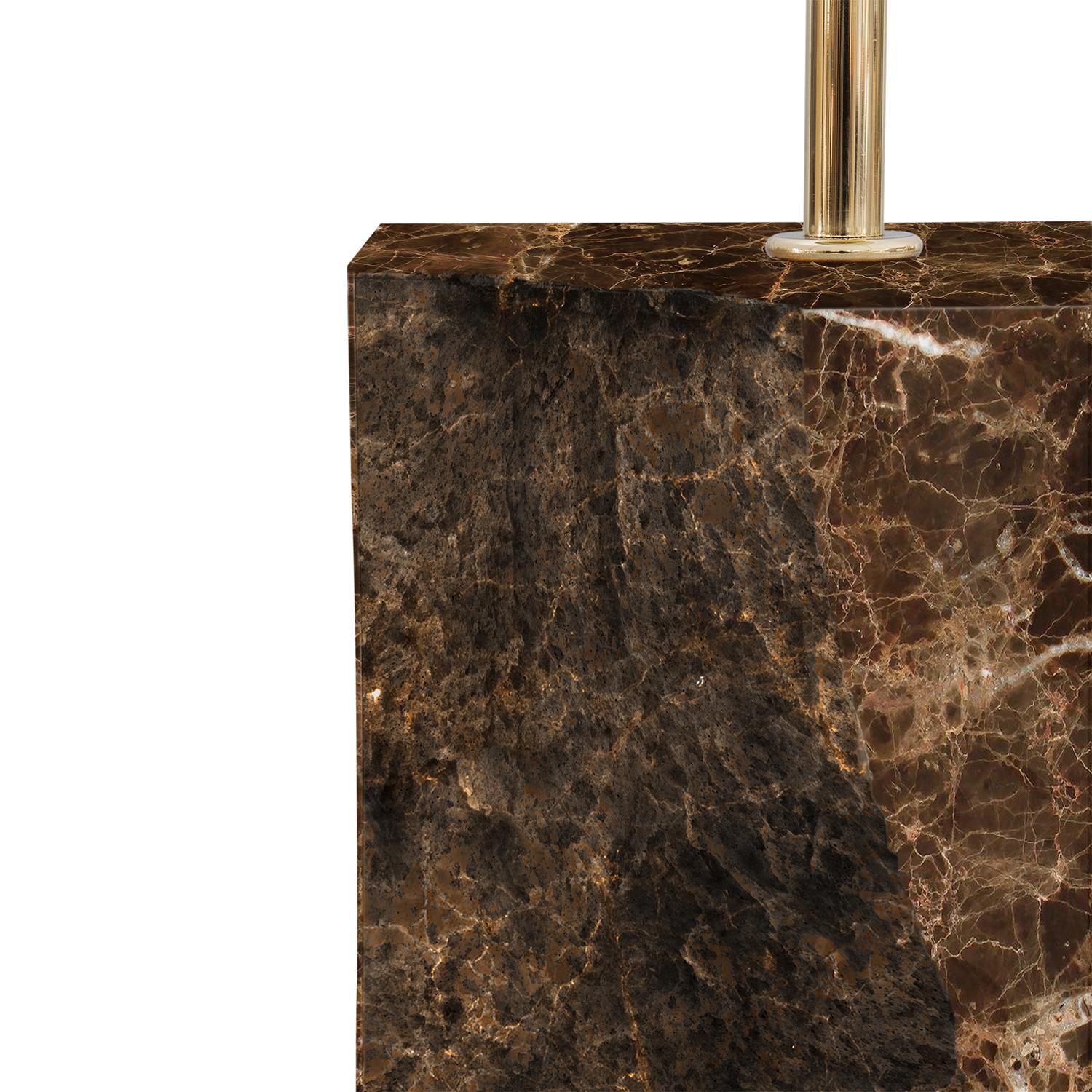 XXIe siècle et contemporain Lampe à poser en marbre intégral Brown Paradise en vente
