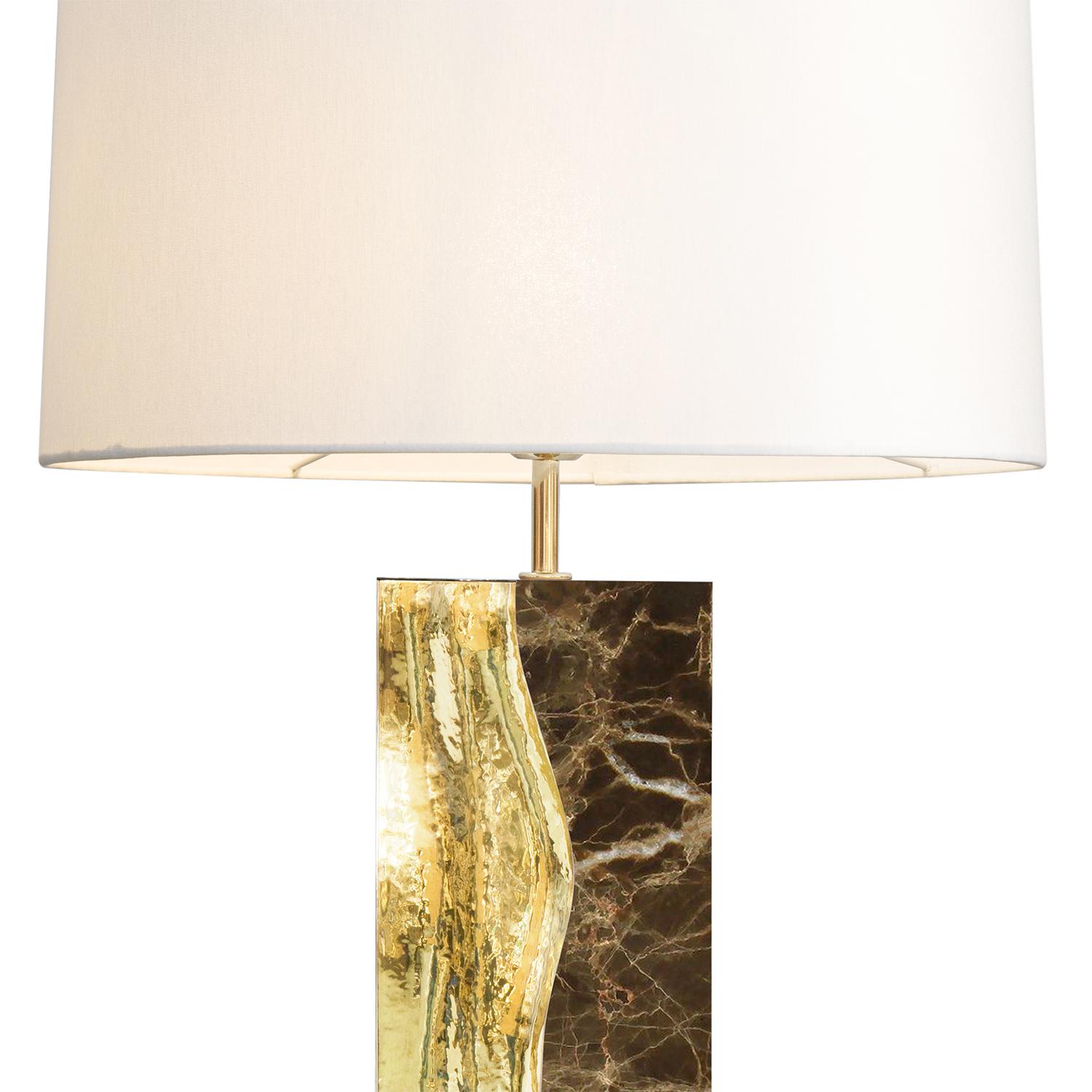 Polished Paradise Brown Marble Table Lamp For Sale