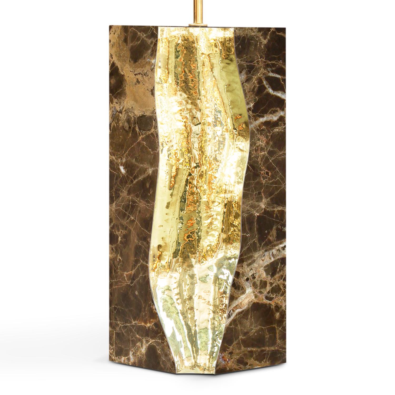 Paradise Brown Marble Table Lamp For Sale 1