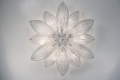 Lámpara de techo Paradise con cristales de Murano en pan de plata