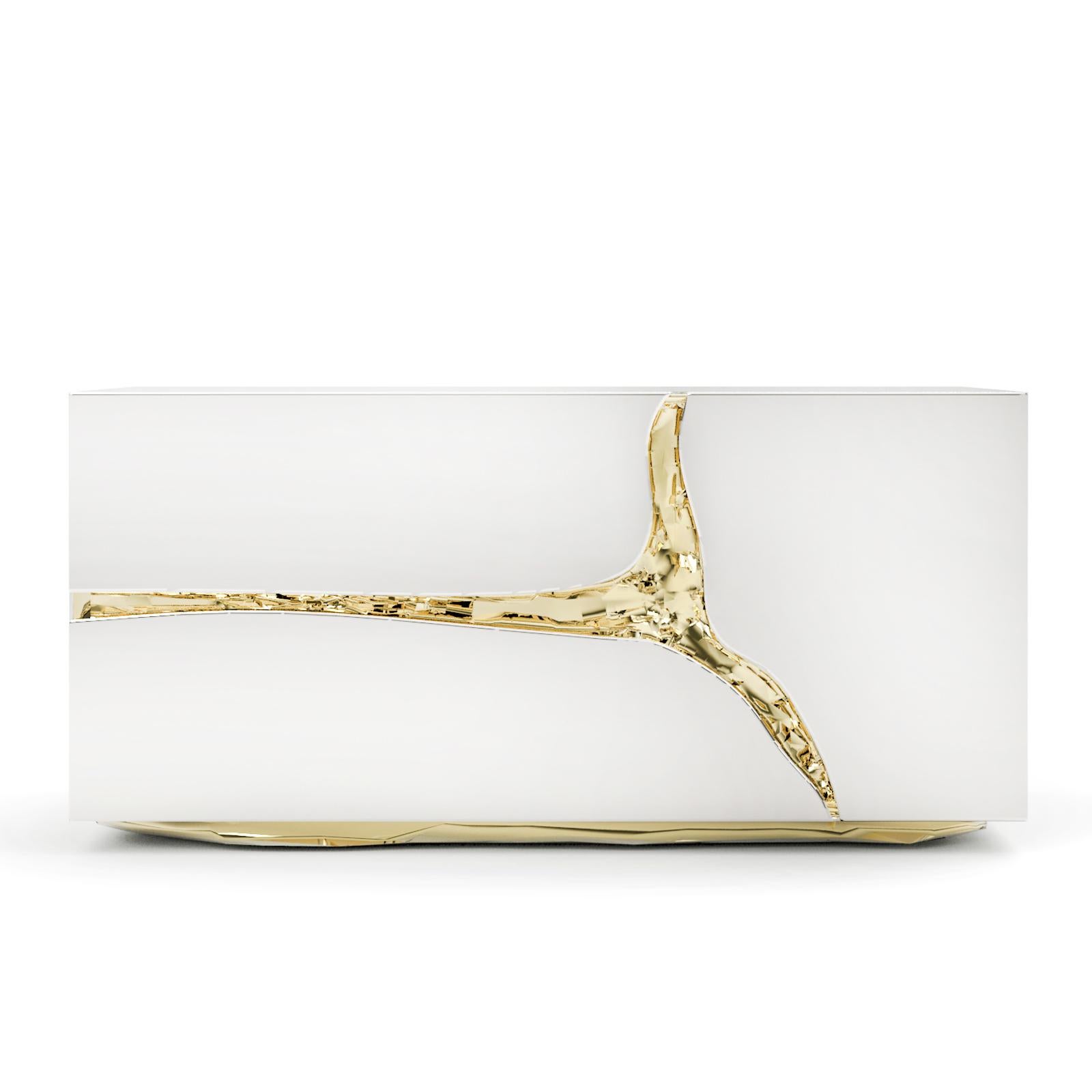 Noirci Table de nuit ou table d'appoint Paradise en acier inoxydable poli en vente