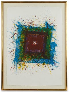 Sam Francis (estadounidense 1923-1994) Díptico enmarcado "Paraíso de ceniza"