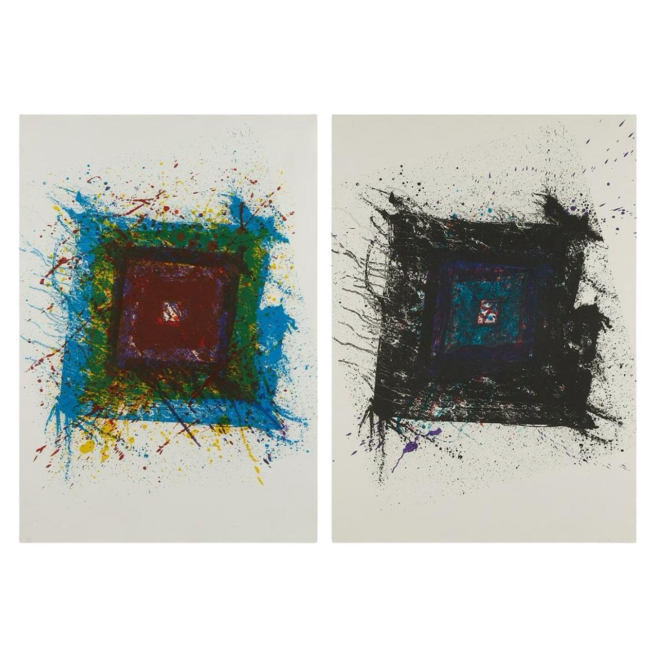 Sam Francis (americano, 1923-1994) Dittico incorniciato "Paradise of Ash" (Paradiso di cenere)