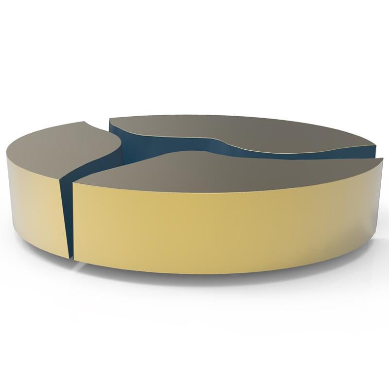 Contemporary Paradise Oval Coffee Table in Polished Stainless steel For Sale