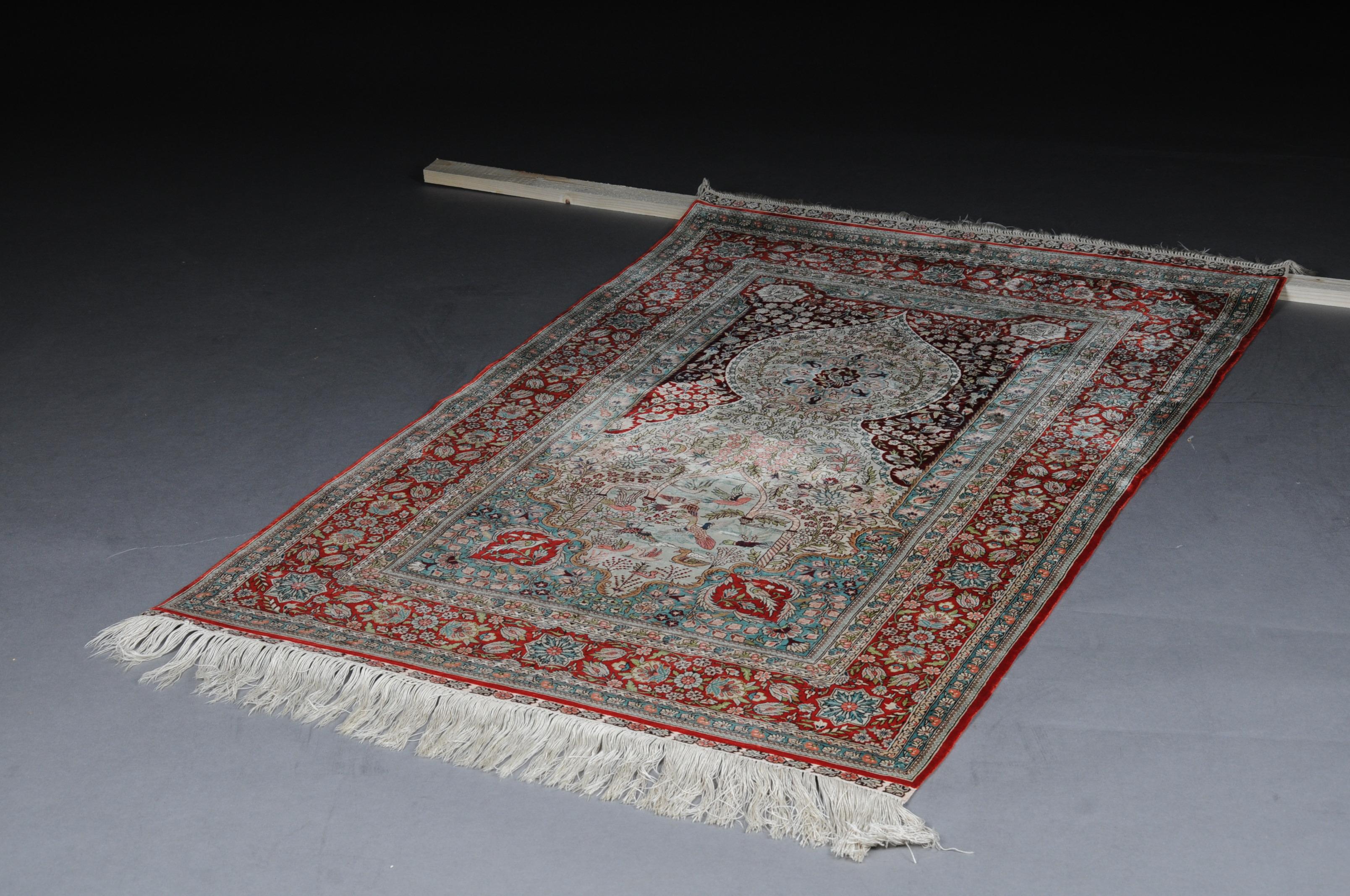 Paradise Prayer Rug, Silk, End of the 20th Century For Sale 12