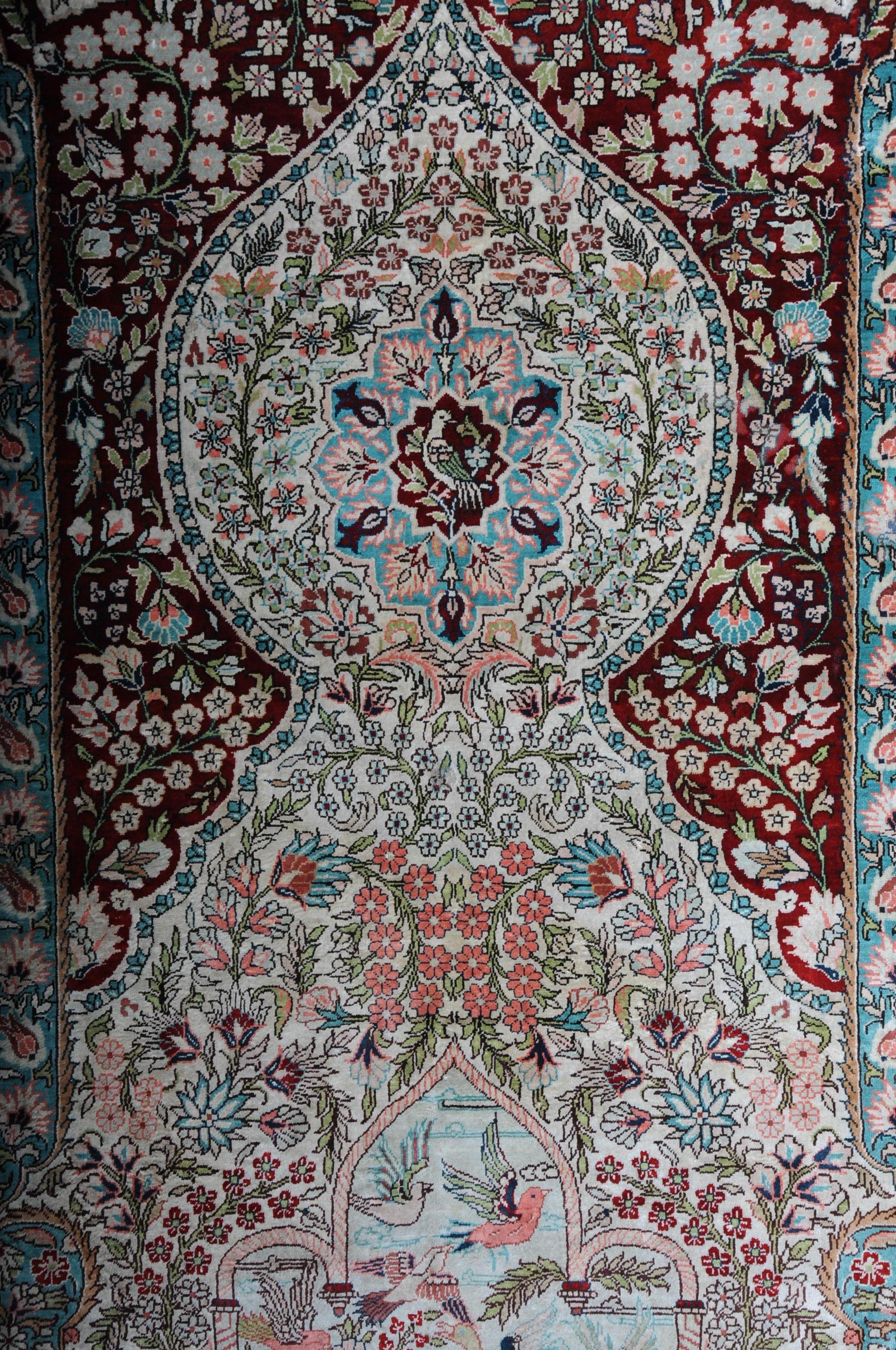 Paradise Prayer Rug, Silk, End of the 20th Century For Sale 14