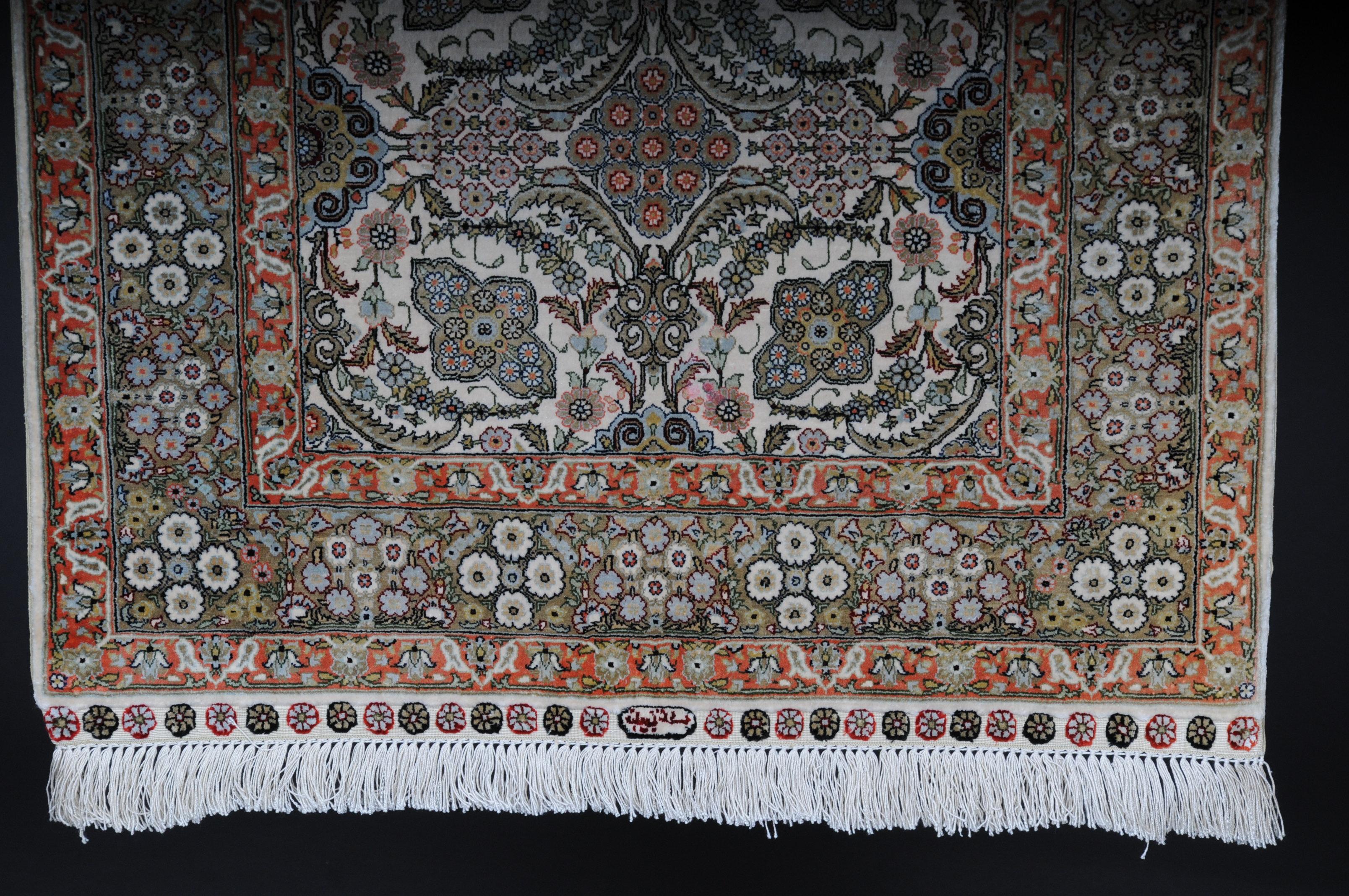 Paradise Prayer Rug, Silk End of the 20th Century In Good Condition For Sale In Berlin, DE