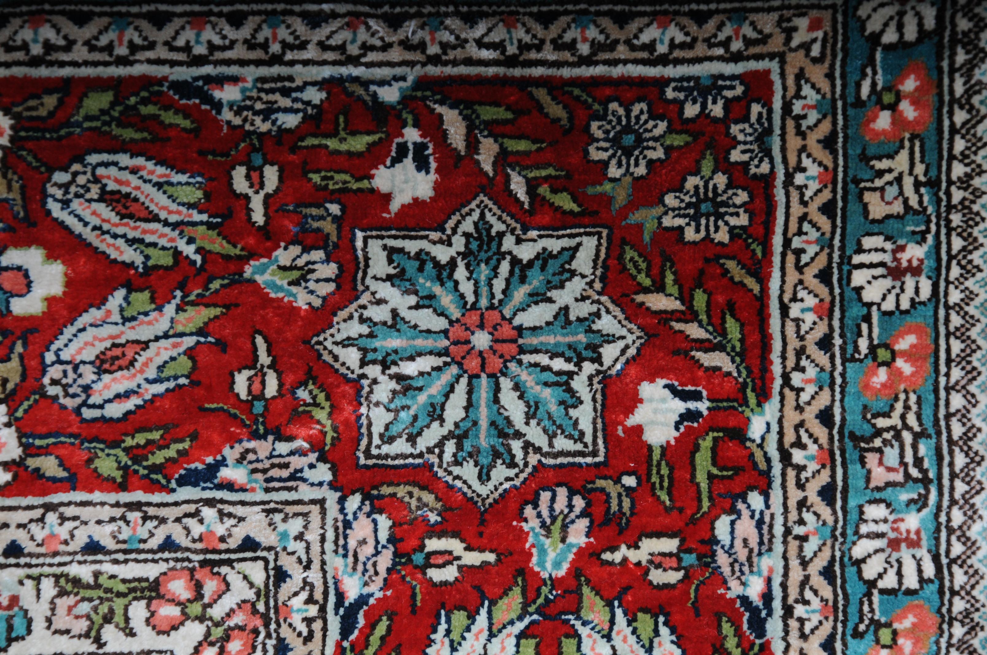 Paradise Prayer Rug, Silk, End of the 20th Century For Sale 1
