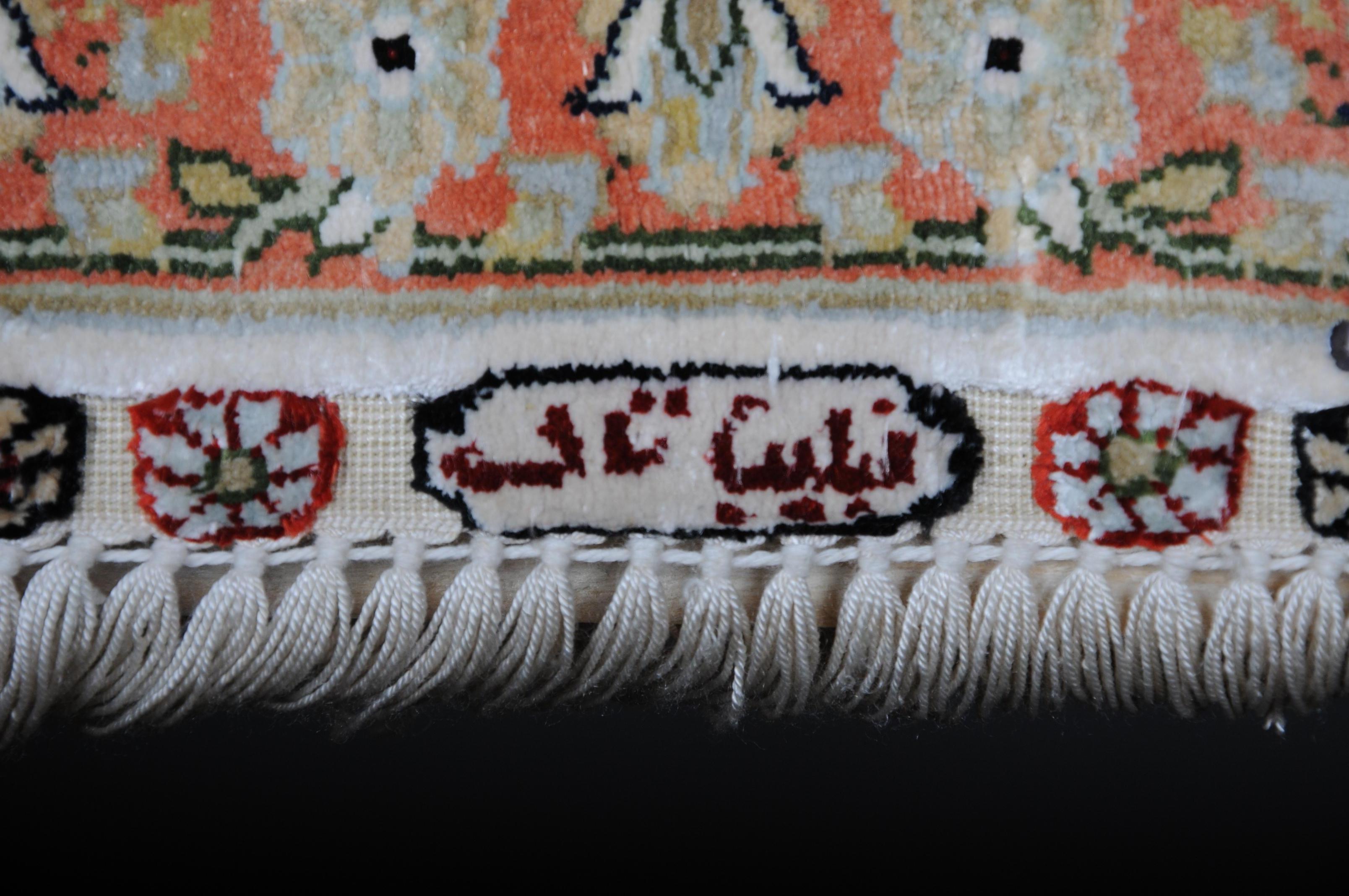 Paradise Prayer Rug, Silk End of the 20th Century For Sale 2