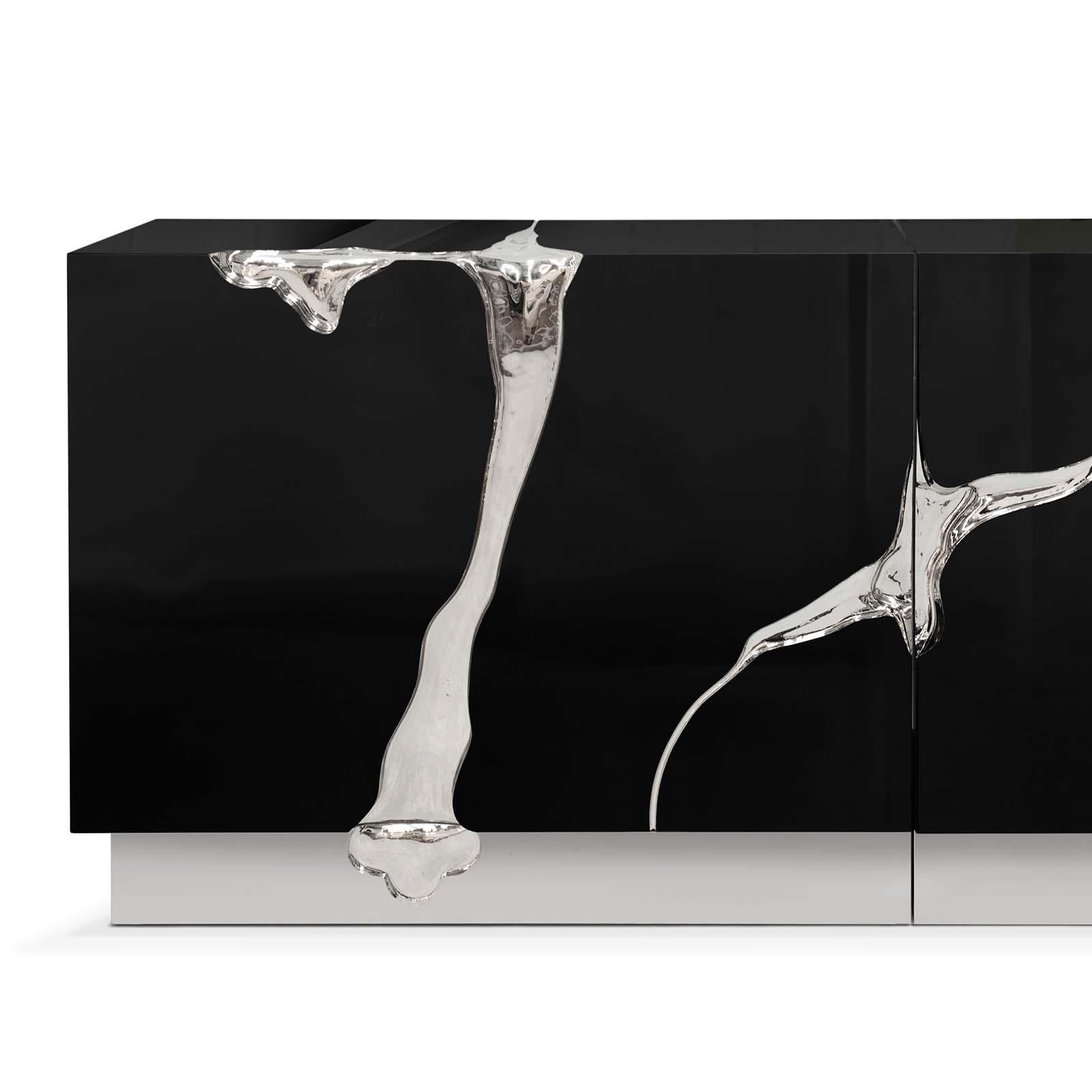 Hand-Crafted Paradise Silver Finish Sideboard For Sale