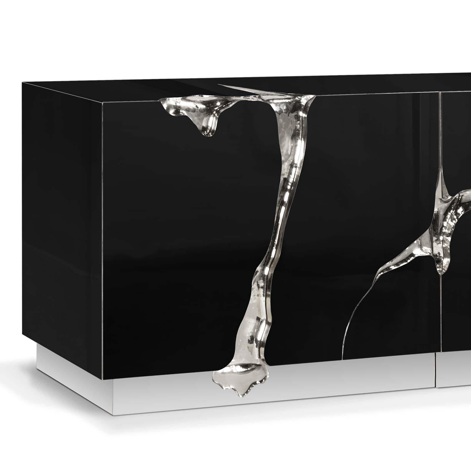 Contemporary Paradise Silver Finish Sideboard For Sale