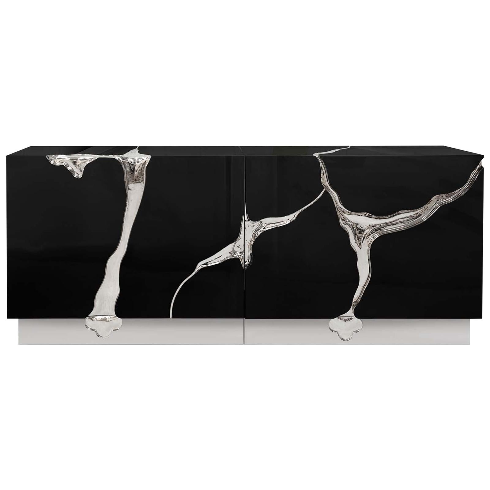 Credenza Paradise con finitura argento in vendita