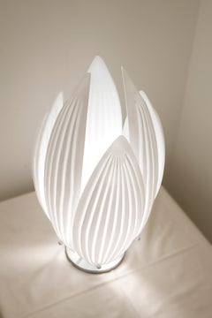 Lámpara de mesa Paradise con cristales de Murano blancos