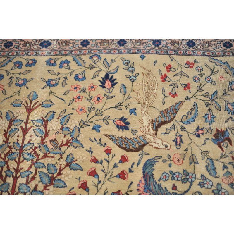 Paradise Tree of Life Tabriz Rug with Phoenix & Leopards, circa 1920's For Sale 6