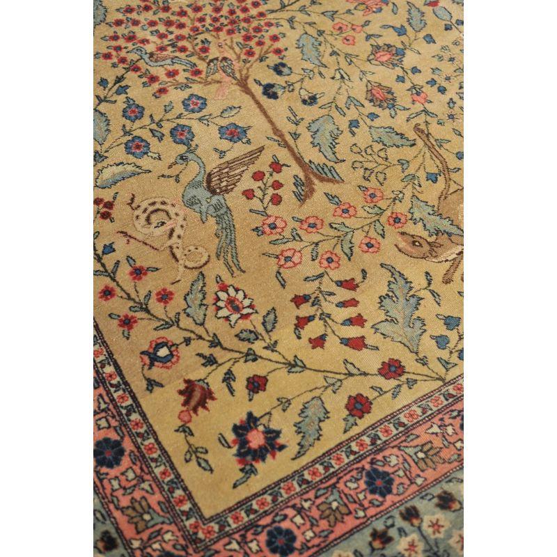Paradise Tree of Life Tabriz Rug with Phoenix & Leopards, circa 1920's For Sale 10