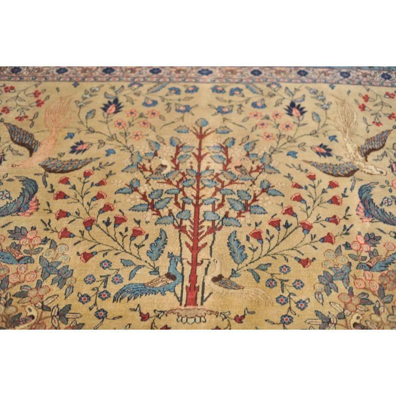 Paradise Tree of Life Tabriz Rug with Phoenix & Leopards, circa 1920's For Sale 11