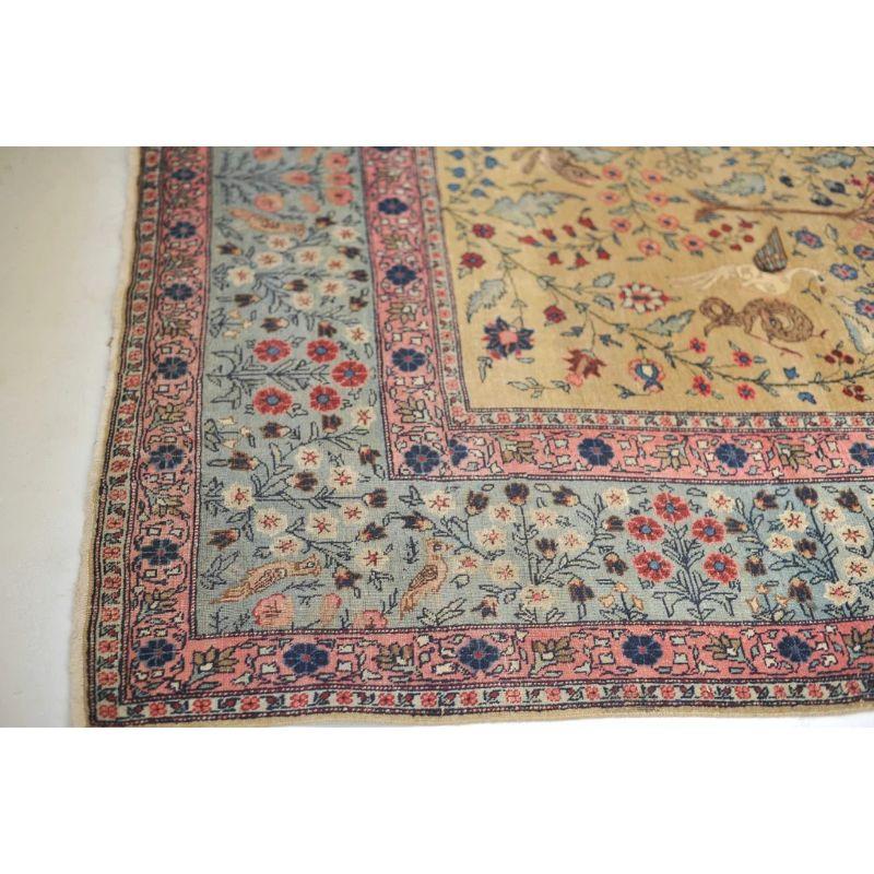 Paradise Tree of Life Tabriz Rug with Phoenix & Leopards, circa 1920's For Sale 3