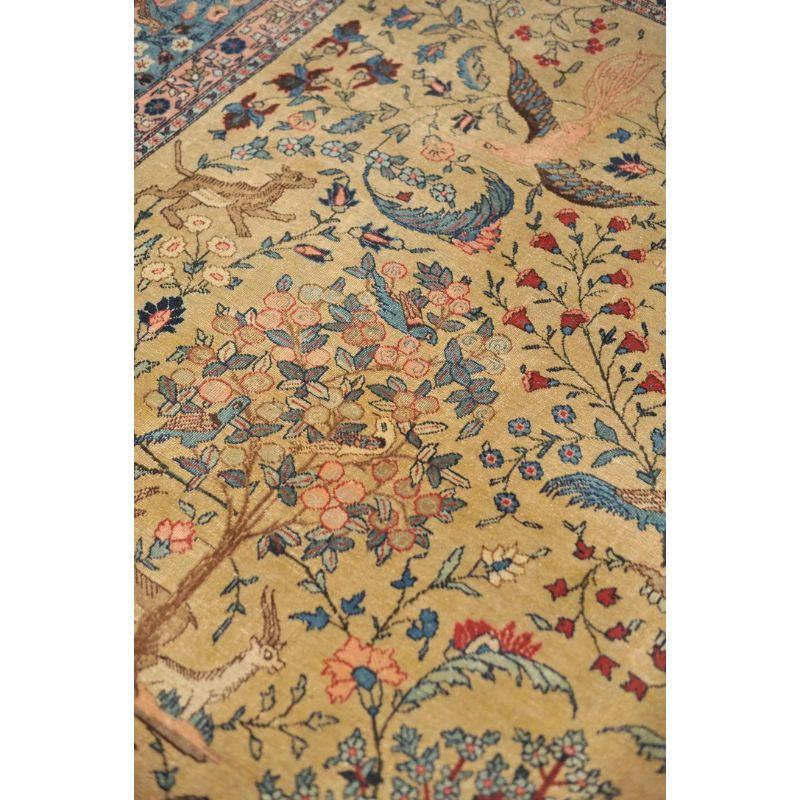 Paradise Tree of Life Tabriz Rug with Phoenix & Leopards, circa 1920's For Sale 4