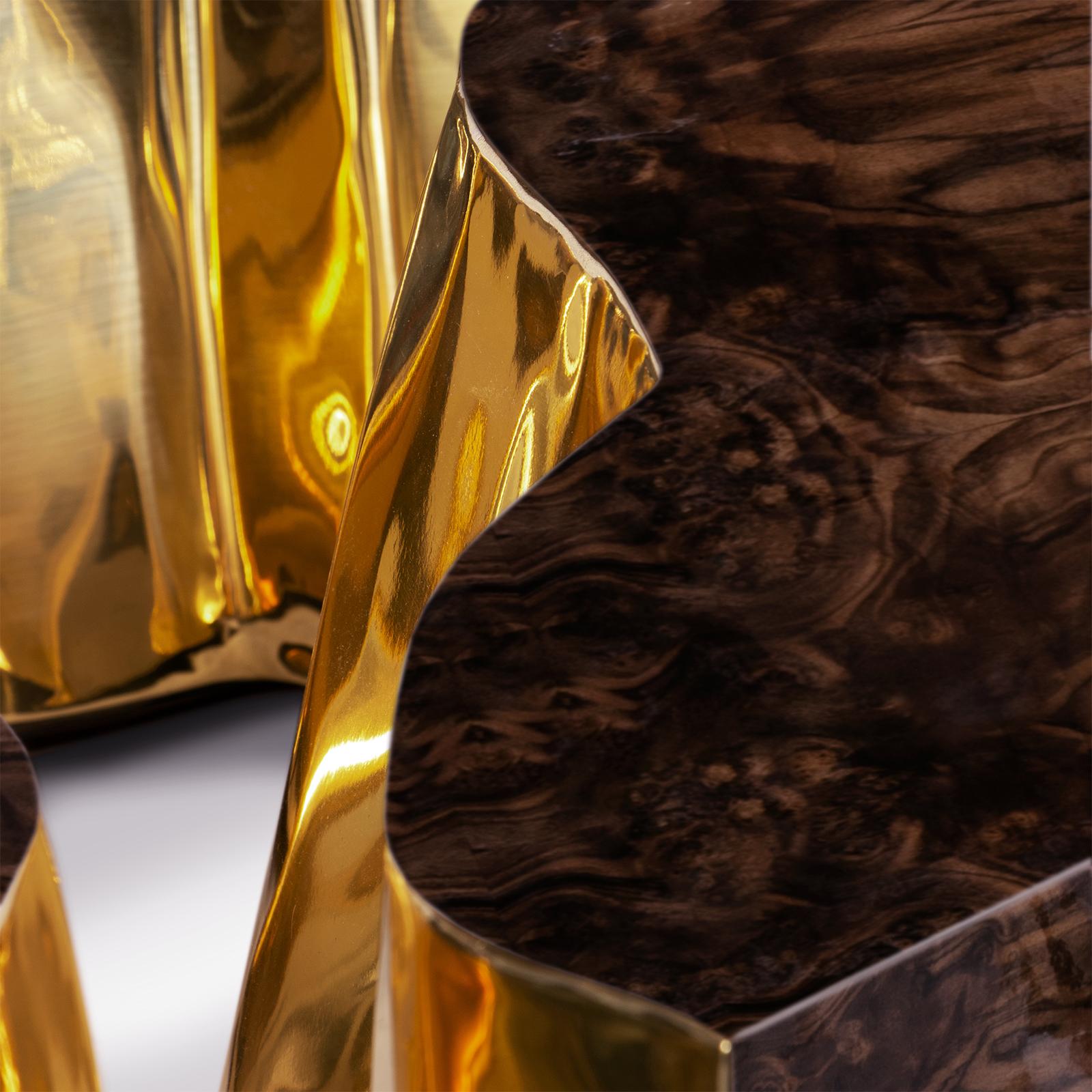 Laiton Table basse en noyer Paradise en vente