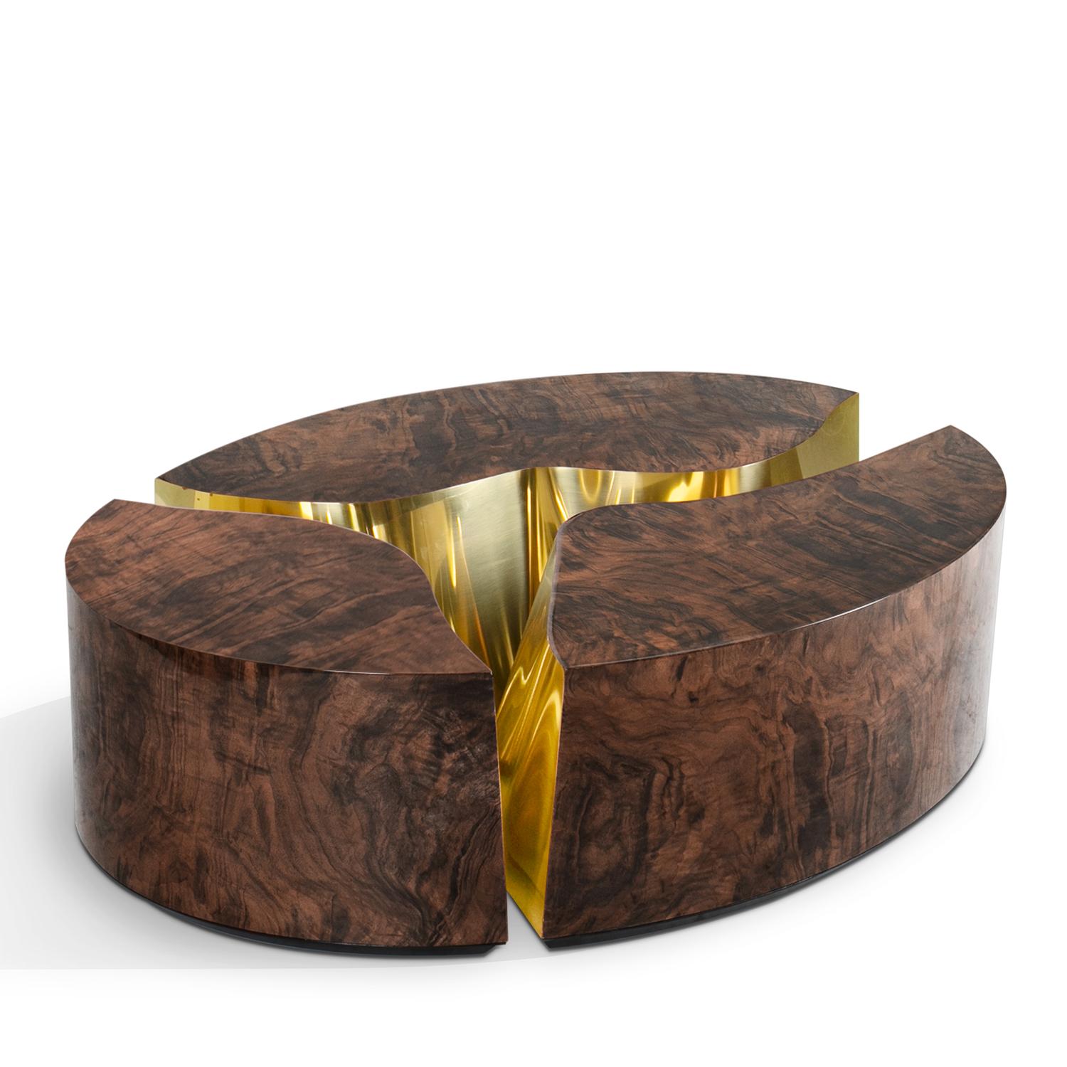 Poli Table basse ovale en noyer Paradise en vente